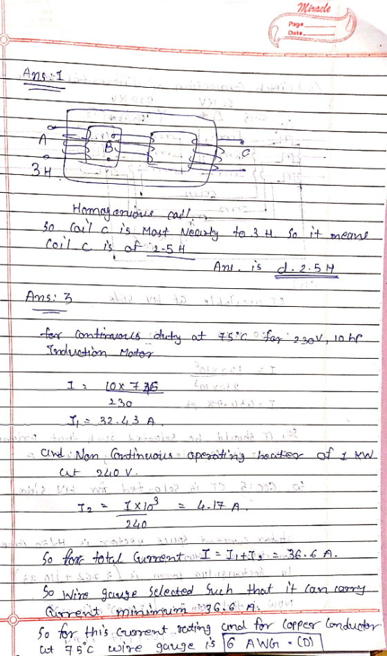 Miracle Page Data Ansi ll TFT Homagoricus calor se coulc is Most Necisty to 3 tso it means Coil c is of 2.54 - Ant. is d. 2.5