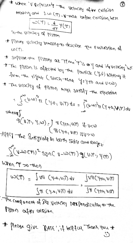 * where V Represents the Velorita olor collision moung and 20 (P) & that before collision here WCT) = y(a) is the Velocity of