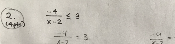 (4pts) x -2 43