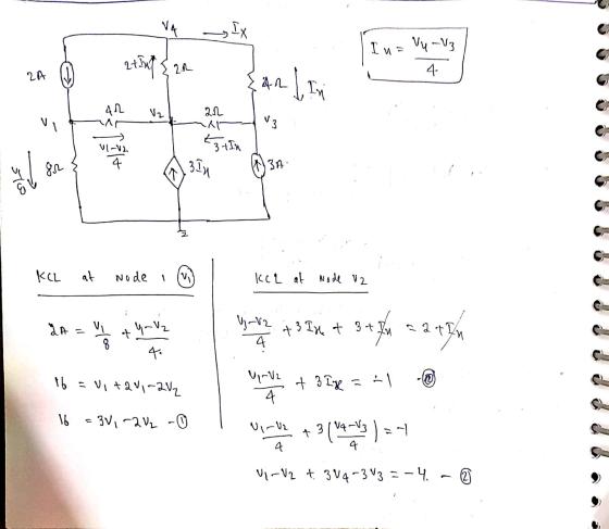 اد Ти - V - V7 14x 42- 4 2. ал. 1, г In 4Л V Лt 2L -А- V3 МІ -V). 2,1 314 4 Ял 5 3A KEL 4 at Node I Ich at Node v2 ав V A YmV
