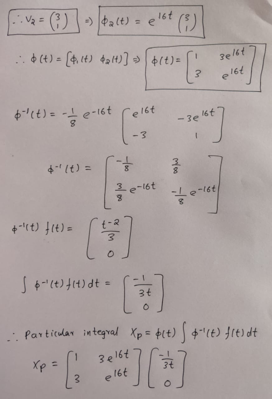 Va (?) = 42(t) = e = e lot (3) ::0 (+) = [0, 1t) falt)] = $(t) = 3e 16t el6t 3 6-(t) = -1 e 16t e 16t 16t -Be 8 &- (t)= 8 ل