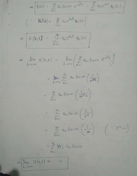 HR BW - h(x) = 8 an sincs er? anedut (1) ha n=1 C Mest) = { ane On (1) (x, t) anedut In (21) hal lim u (nt) lim 1 an Sinar ex