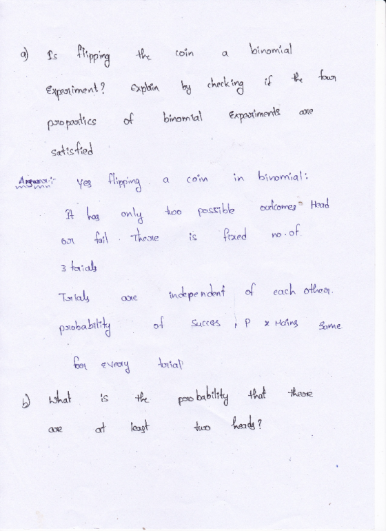 biromial Is the toin a hk ing if xplan Exporiment? pro paties of binomta Expaotimerts ae Satsfed Yes iping binomial: coin in