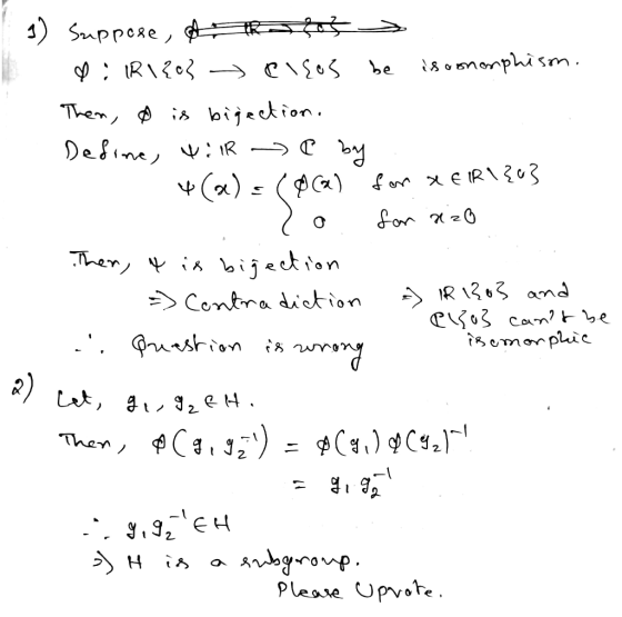 )Suppose, be omenphism. IR _ Then, bijeckion Deline R (x)C) Ther i ijetion R 133 and PYo3 Can Ebe omorplic >Comtra dtion .ush