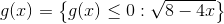 g(x)=\left \{ g(x)\leq0:\sqrt{8-4x} \right \}