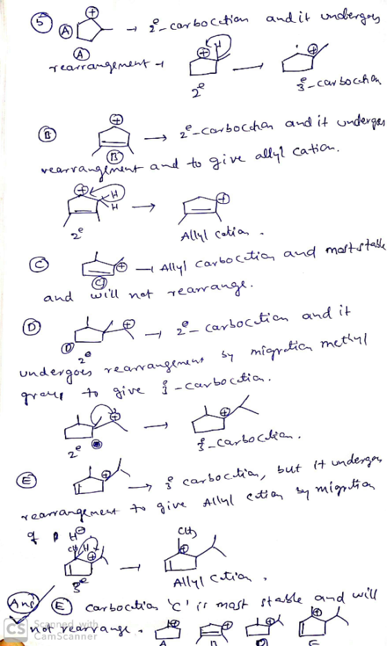 Oo82 e carbocation and it undergoes rearrangement a &- carbochon - 2 carbocchon and it undergan arrangement and to give ally?