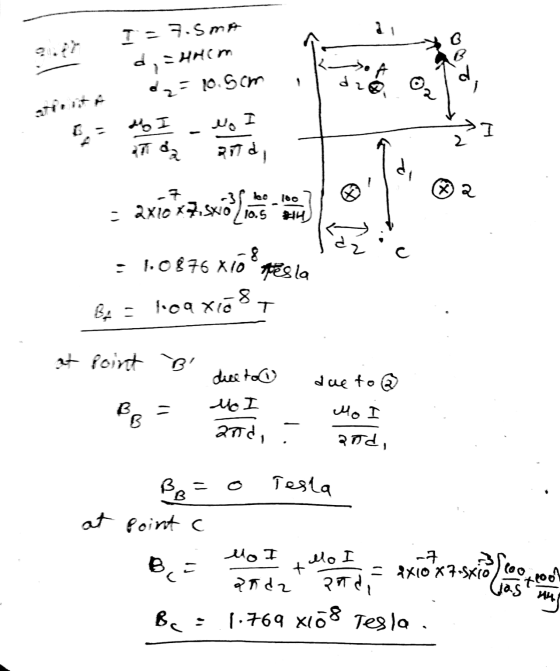 I-3. SMA d, Hnom = 10.5cm dz do I No I I 2nd, X2 -3 leo - 2x10x7, SXOL10.5 24 -8 • 10876 X10 tesla Be = 109 xios T at point B