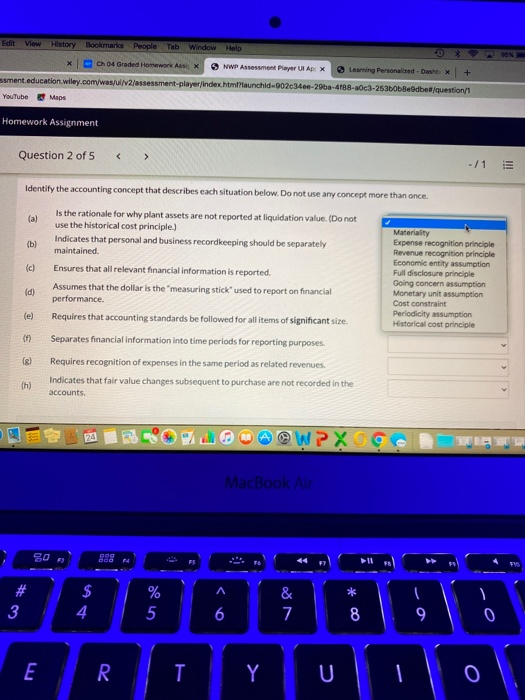 95% Edit View History Bookmarks People Tab Window Help Ch 04 Graded Homework Ass X » NWP Assessment Player UI ADI X > Learnin