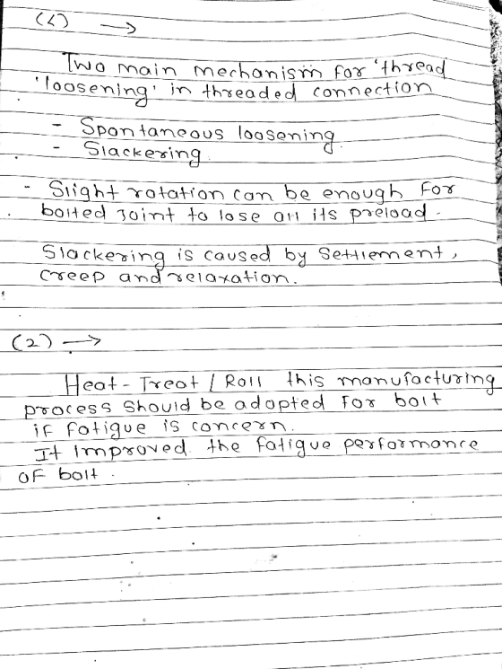 co The main mechanism for thread loosenina in threaded conne nreaded connection - Spontaneous loosening. Slackering for Slig