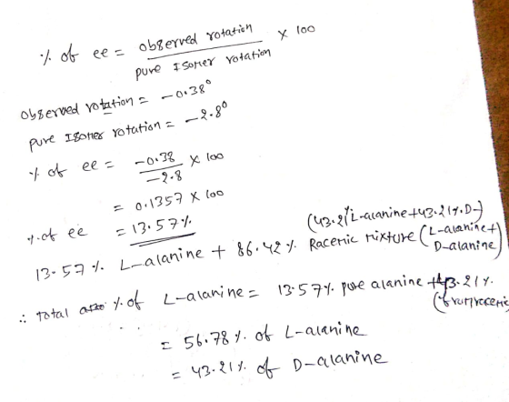 oee puve Soner Yotation 2-8 D-alanie Pue alanine 56.78 of L-au ㄥ-aloni ne.