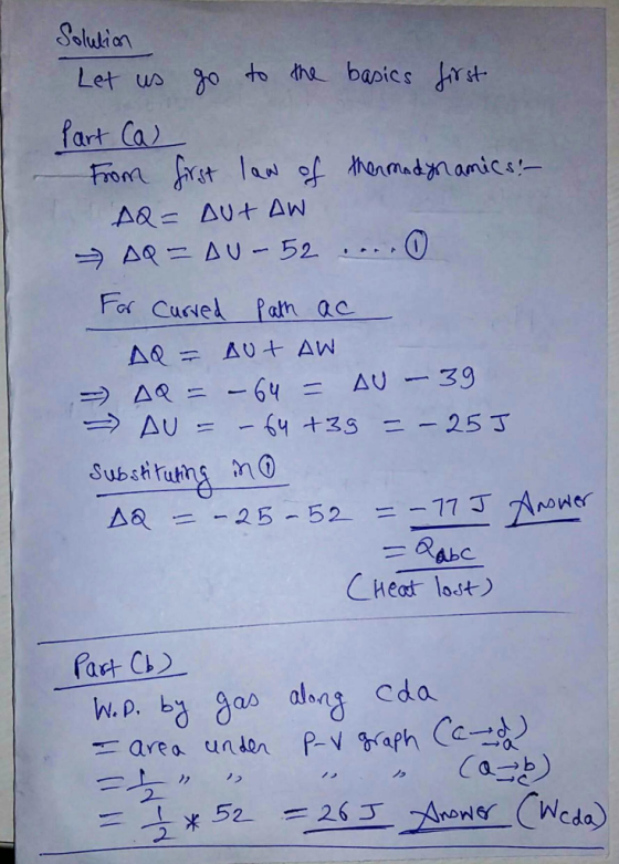fart Ca For Cuiel Path ac Substituting C Heat lost) W、p. bð gas along Cda 15 2. 2