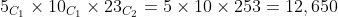 5c, x 10c, x 23c, 5 × 10 × 253 12.650
