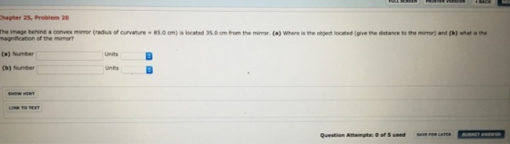 The image behind a convex mirror (radius of curvat