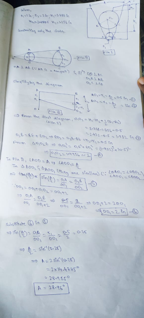 niven -from the f est diagram, 0,02, Hi-H2 (Dre) FIon l 2-43 2-0-S 2 1.132勿 001 DD, D substitute ④ in ⑤ 2 sin (0-25) 2x44S 28