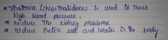 * Thattone (chlor Thalidone, is used to treat high blood pressure... of reduu The kidney problems. A reduu Entea salt and wat