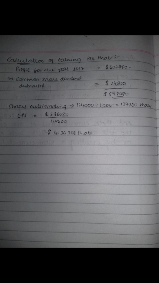 Commen ma dundend 24800 Shares oubtandung 之124000 tlho(2-139200. 133200 Su-36 per fnale. ー