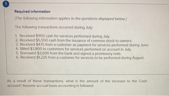 Required information [The following information applies to the questions displayed below.) The following transactions occurre