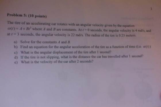 The tire of an accelerating car rotates with an an