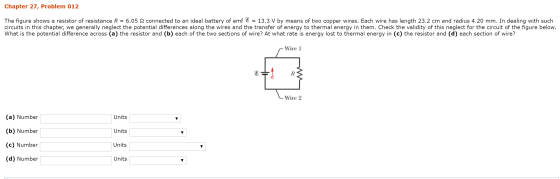 Chapter 27, Problem 012 The figure shows a resistor of resistance R = 6.05 12 connected to an ideal battery of emf 8 = 13.3 V