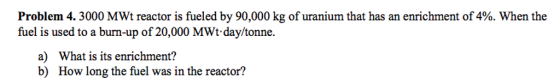 3000 MWt reactor is fueled by 90,000 kg of uranium