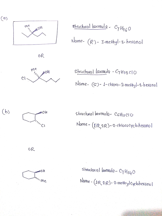 structural (svemulg - Cylico AOM Name- (R) - 3-methyl-3-hexanol OR ), Аби кои Structural Isormula - G7H15010 Name- (S)-]-chl