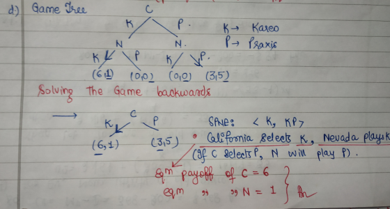 d) Қалео Praxis Game Tree к е . К- N N P KY IP k ve. (6.1 100 000 (315) Solving The Game backwards K P 13,5 SPNE: <K, KP7 o C