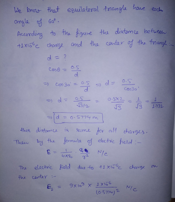 e an that eguilatoral tmangl houe each ongle 60 6o ccereting to tha hthe distomea befuteh ceersoun dl 13/2 -) | d = 0,5779 m 2. C. fhe center (0 5774) 2