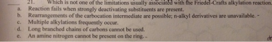 21. Which is not one of the limitations usually as