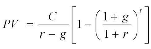 1+0) PV =- 1- r - g 1+r)