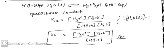 HBro Cek H, o (+) = , o cort Дто ар) equilibrium constant ка. Сн, ••IC Gro] -н, ор] =) [ндоо] Сң, о] . - Сно*] COro]] CS$ca