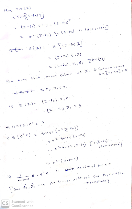 Now, UN (2) : var[(I –ex)] = (I -Px),62 In (I-8x) is idea putent) - 52 (I-PX) -; (I-Px) E S(I-PA) 27 z if (Z) = . (I=Px) ECA)