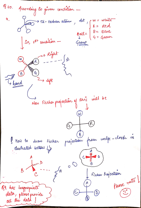 910. Akording to ginew cousition - Mw o Td- carbon atom Let (w = white R = Red B= Blue | G= Green fall 197 hall= | So, 28t co