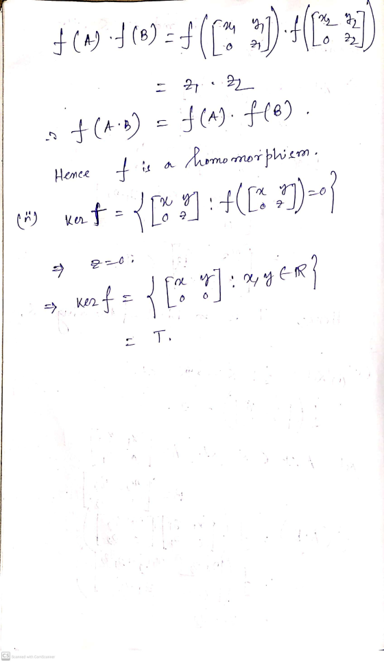 22 f(49:4(B) =f F (D3) 2.22 . J homomorphism. +(4.B) f(49. f16). Hence fisa ker f = {lo y :+(-1)-07 (@) f 2-0 in y xyy y yet