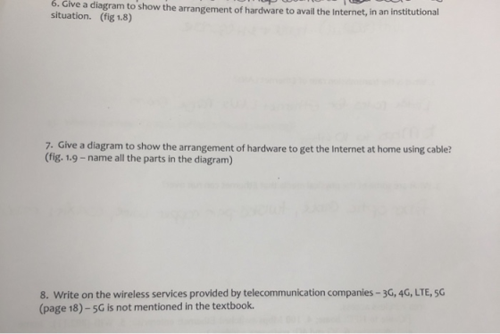 6. Give a diagram to show the arrangement of hardware to avail the Internet, in an institutional situation. (fig 1.8) 7. Give