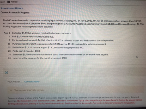 equest P Redirect Show Attempt History Current Attempt in Progress Bindy Crawford created a corporation providing legal servi