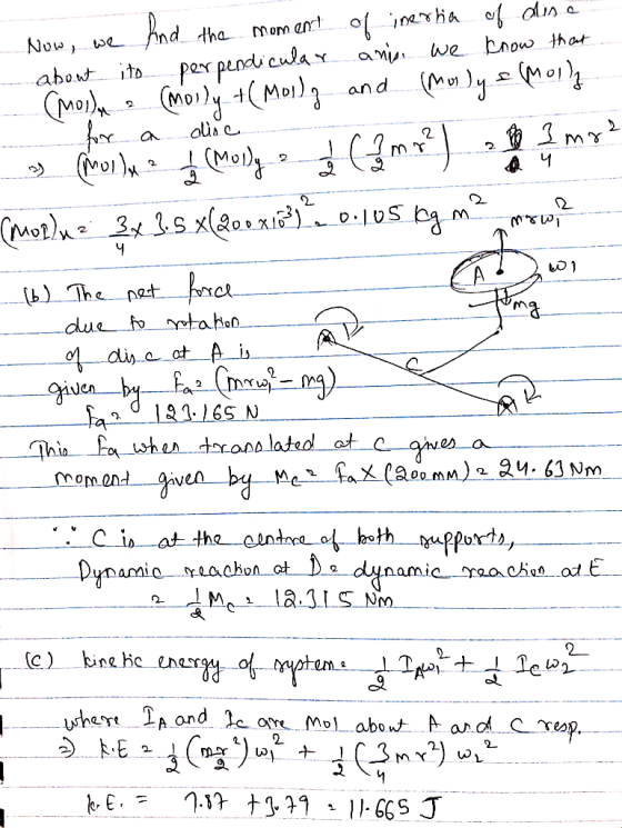 4 1 Now, we and the moment of inertia of disa about ito perpendicular anis. we know that (molla e molly +(Molly and (Molly e