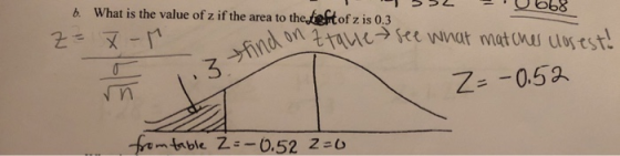 552 = Ub68 b. What is the value of z if the area to the feftof z is 0.3 = X -M sind on Etalle see what matches closest! Z to