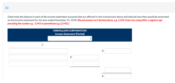 Determine the balance in each of the income statement accounts that are affected in the transactions above and indicate how t