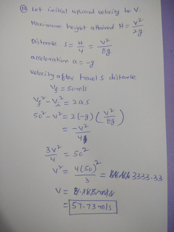 Harimunn height attaine 2 Voloci aule 子- = 8a 2- 2 S o S7.73 mls