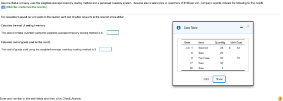 Assume that a company uses the weighted-average inventory costing method and a perpetual inventory system. Assume also a sale