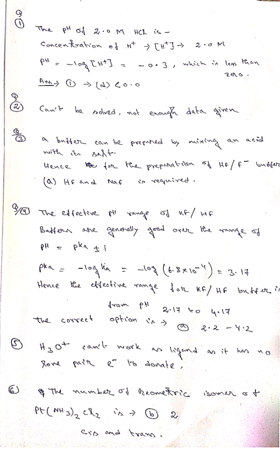 The pH 6 2.0 M HC i Concentrahon of H->[u*J -> 2 a M - o 3 which in len an AM (2) Can olve,not eou data qven a butter can be