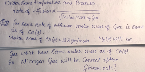 Urdee Bame temperatue and Poeeuee Yate af effesion a ocirdy VMolae Mass Gae 48 for bame Rate of effuuion melae mae d Gae ie l