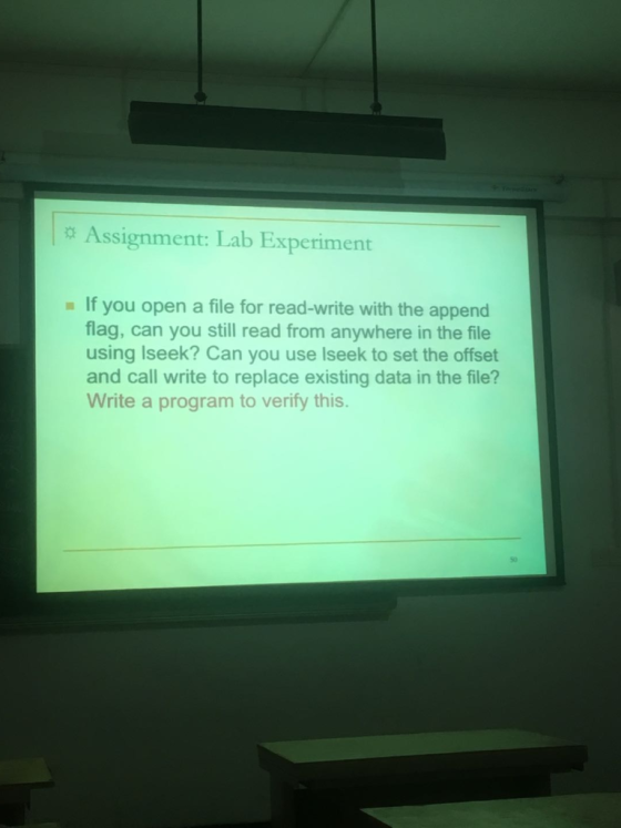 Assignment: Lab Experiment If you open a file for read-write with the append flag, can you still read from anywhere in the fi