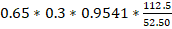 0.65 * 0.3 * 0.9541* 112.5 52.50