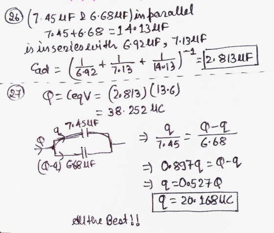 + + 1hdiz) 2:12.813UF 27 D (7.45 UF D 6.684F) in parallel 70 45+6-68 -14.13 4F is inseries with 692uF, 1.13elf Cad = (haat 76