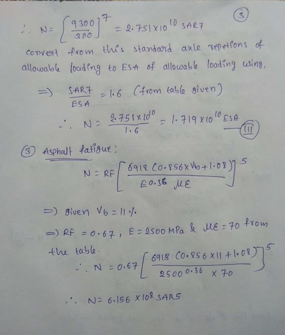 9 300 (อ . ; N= - 2.75X10 SART convert from this standard axle repetions of allowable loading to ESA of allowable loading win
