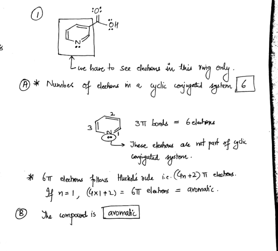 PARKA - Lue have to see elechens in this ring only A * Number of elechons in a cyclic conjugated system [6] - 3T bonds = 6 el
