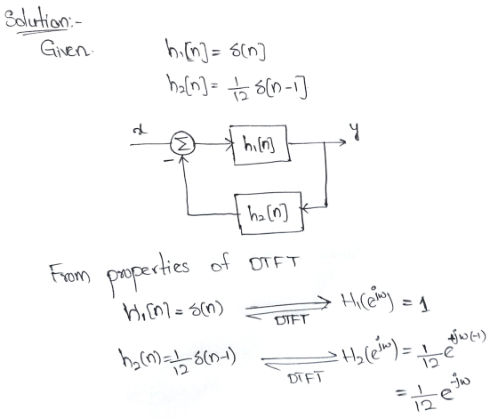 Solution:- Given. h. (n= sin han] = to Sin-1] d ar thing ha (n] From peoperties properties of OFFT HiCam = 1 binasin) DTET JW