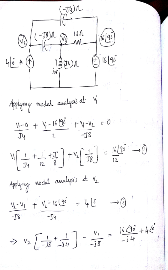 12 png nodal aal Jy 12 T8 Jy 12 12 pplying nodal analysis t v, J4 -J8 34