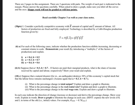 There are 2 pages in this assignment. There are 3 questions with parts. The weight of each part is indicated in the margin. P